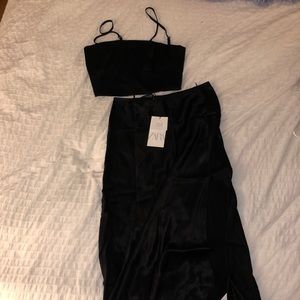 New ZARA Silk Skirt and crop top set